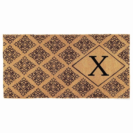 Monogram Door Mat, Black, Natural, 36 in W x 72 in L